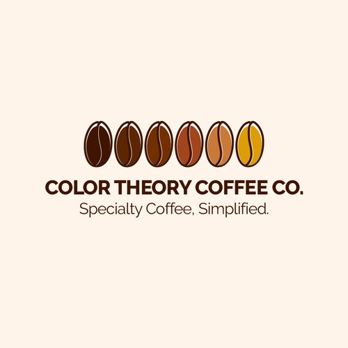 colorful logo  for a coffee company that uses colors to differentiate different coffees Design by M. Fontaine