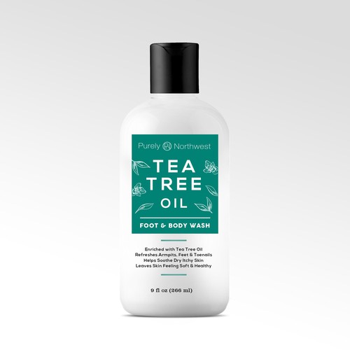 Design Updated Tea Tree Body Wash Label di bow wow wow