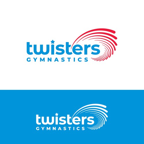 Twister Gymnastics Logo Rebrand - Modern, Exciting, Clean Logo Update for Kids Gymnastics Facility Design by DR Creative Design