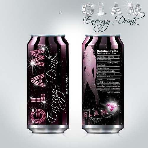 New print or packaging design wanted for Glam Energy Drink (TM) Réalisé par ⭐.AM. Graphics