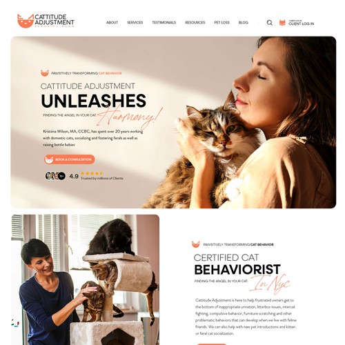 Create a website refresh for a cat behavior consultant! Design by Isaac Creative