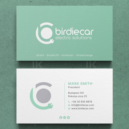 business card for company called birdie Design by IK_Designs