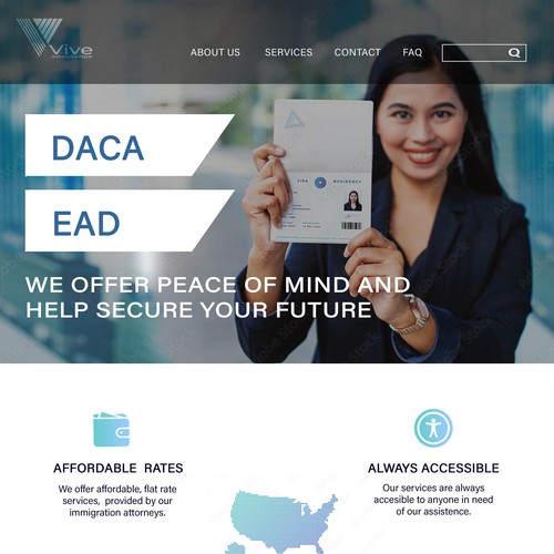 Immigration Work Permit Site Focused Redesign Design by 1+99