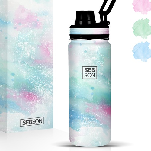 WesDさんのWatercolor design for bottle and mugデザイン