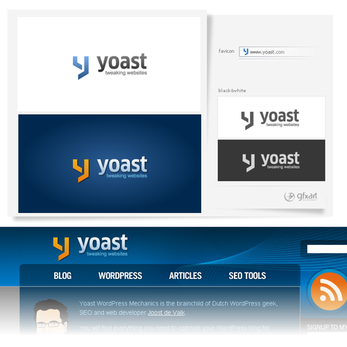 Logo for "Yoast - Tweaking websites" Réalisé par claurus