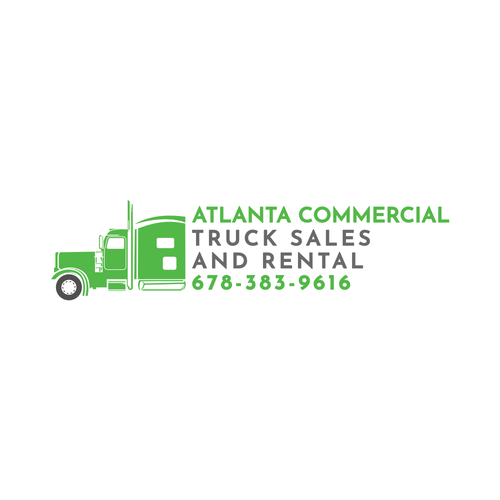 Truck Dealer new bold logo. box truck stencil with the name Atlanta Commercial Truck sales and rentals on the side of th Design by ctrw