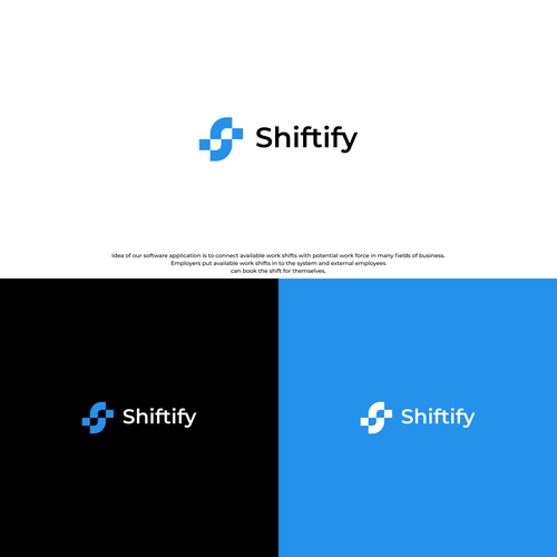 Minimalist and modern logo design for modern work shift management application Design by æhb