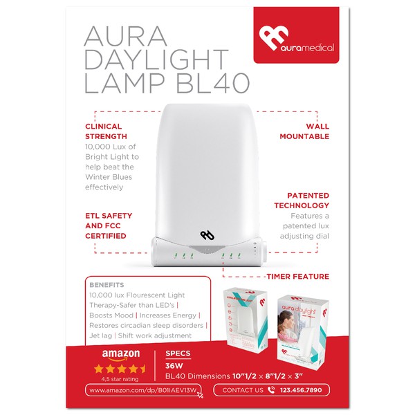 Design by sp3l4 titled "Flyer for Aura Daylight lamp"