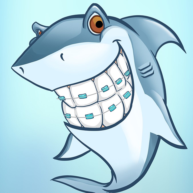 SHARK with Braces Mascot for Orthodontist Character or mascot contest