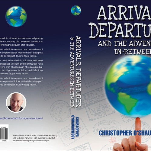 Create impactful, eye-catching book cover for "Arrivals, Departures, and the Adventures In-Between" Design by Callunna