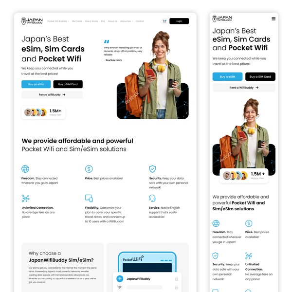 Japan WifiBuddy Website Design