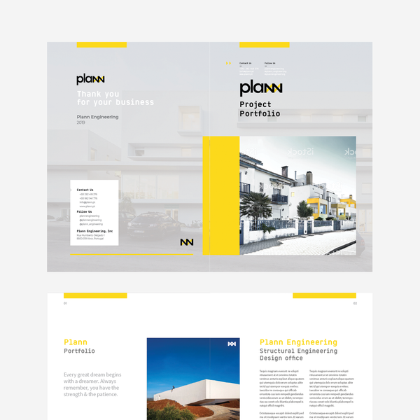 Create a beautiful printed portfolio for plann engineering