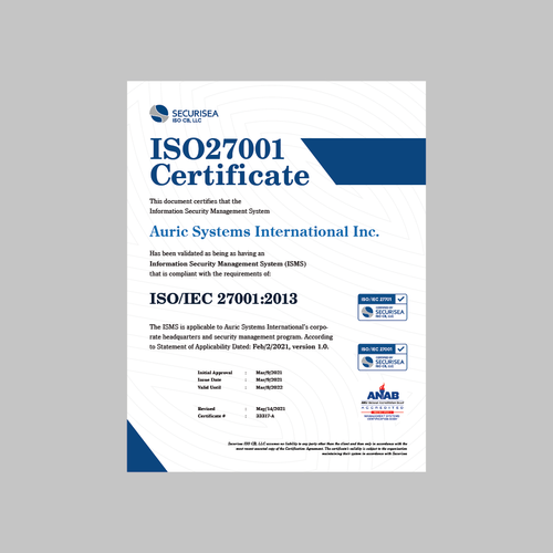 ISO Certificate Design Design by enan+grphx