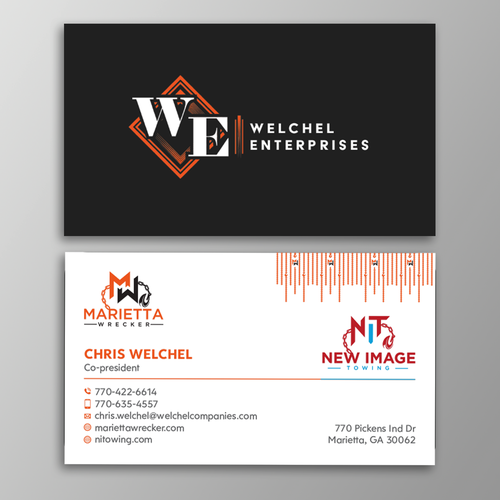 Powerful business card for large towing enterprise Design by Design sp