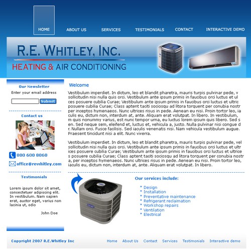 Heating and Air Conditioning Co. Needs new Website