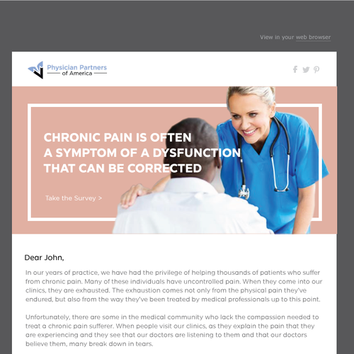 Design a Pain Management DRIP EMAIL Campain TEMPLATE Design by MAK Studios