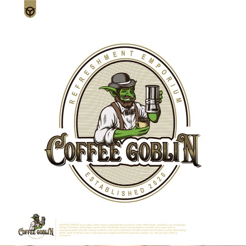 Design Coffee Goblin! Design a vintage coffee logo with steampunk style for coffee bag label/website/merch por immortal93