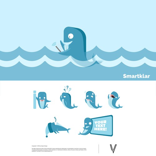 Create a fun Whale-Mascot for my Website about Mobile Phones Design von Vesper