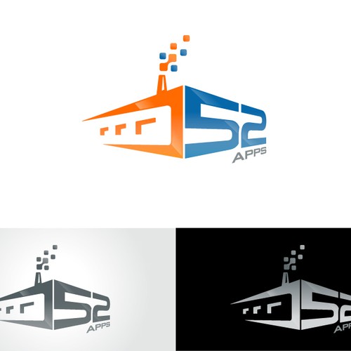 Logo Design - 52 Apps, Mobile App Developers Design por oceandesign
