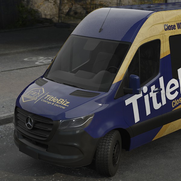 Design by DesignerShajeeb™ titled "Closings & Escrow Company BOLD Van Wrap Design"