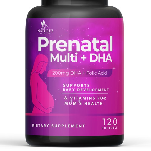 Prenatal Vitamins Label Design needed for Nature's Nutrition Design by R O S H I N