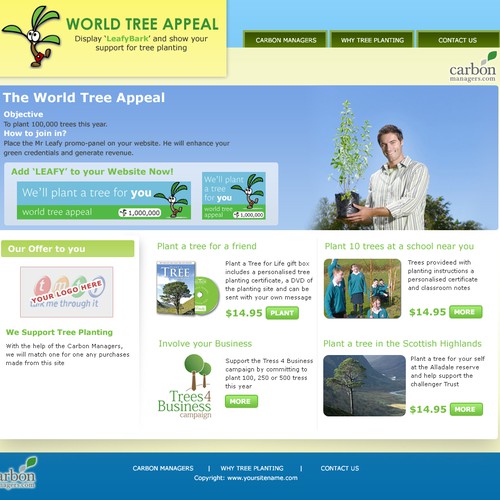 Web page for the  "World Tree Appeal" Design by trestian