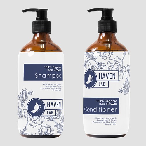 New 100 natural shampoo and conditioner needs colourful packaging