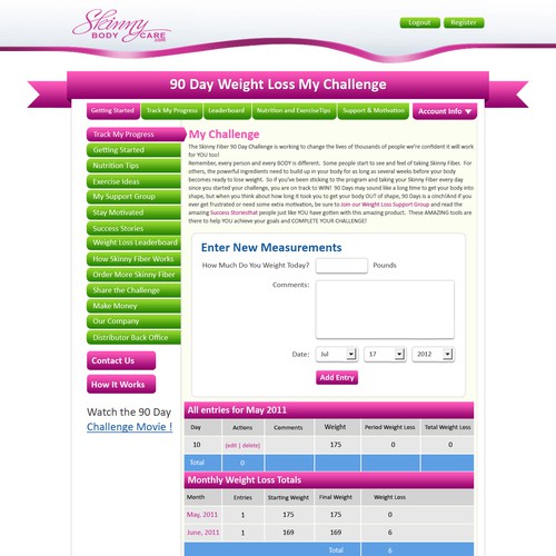 Create the next website design for Skinny Fiber 90 Day Weight Loss Challenge Design von N-Company