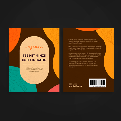 Cascara tea label Design by dsnalexhoffmann