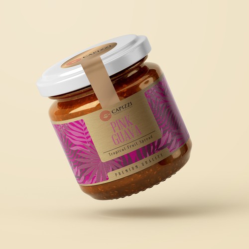 Label for exclusive fruit spreads made of tropical fruit Design by Emran Hayat