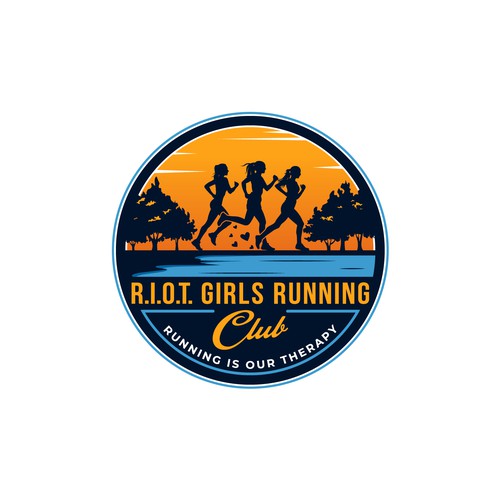 Riot girls running club logo for women runners Design by PXRon