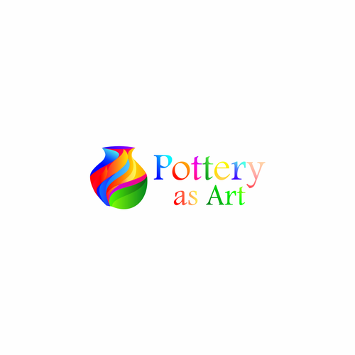 Create a whimsical, easily identifiable logo for a pottery store that ...