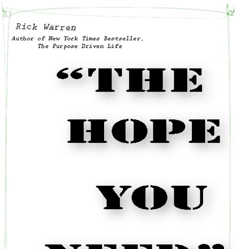 Design Rick Warren's New Book Cover Design by thebaus