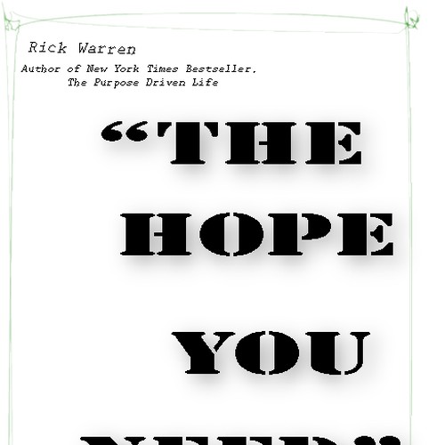 Design Rick Warren's New Book Cover Design réalisé par thebaus