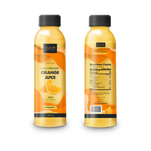 Easy Orange Juice Bottle.. Full Wrap! Design by fernandoDLV