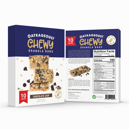 Design di DESIGN EYE-CATCHING PACKAGING FOR CHOCOLATE CHIP CHEWY GRANOLA BARS! di Denian