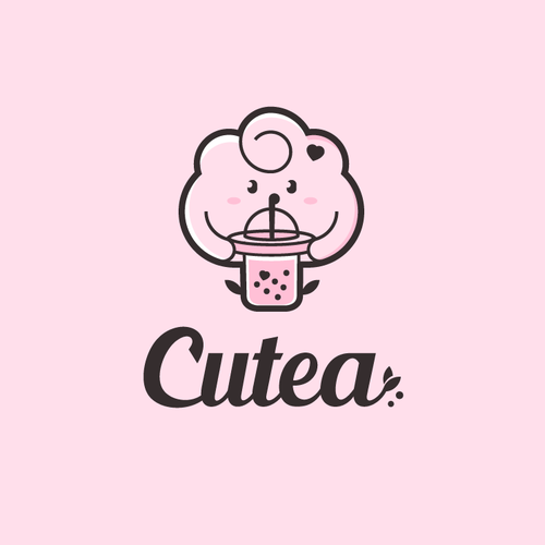 Cute and clean logo for boba/bubble tea shop! Design by AdriánKG