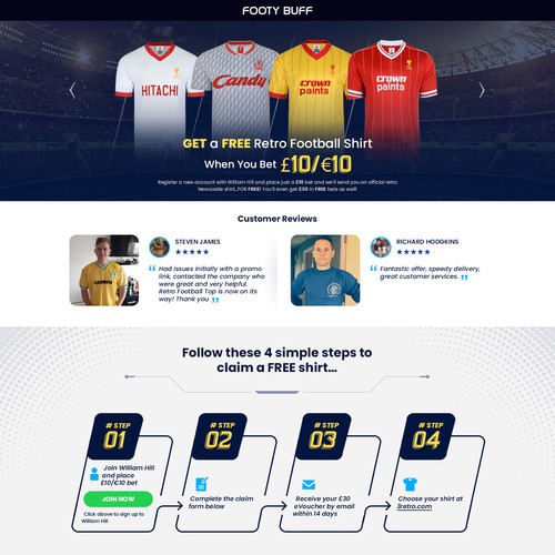 Design a compelling limited time offer landing page for football fans Design by B U B A I