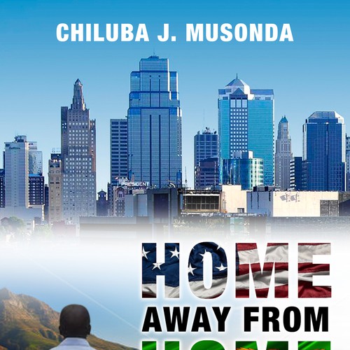 A book cover illustrating the journey of an international student from Africa to America Design by didiwahyudi.trend