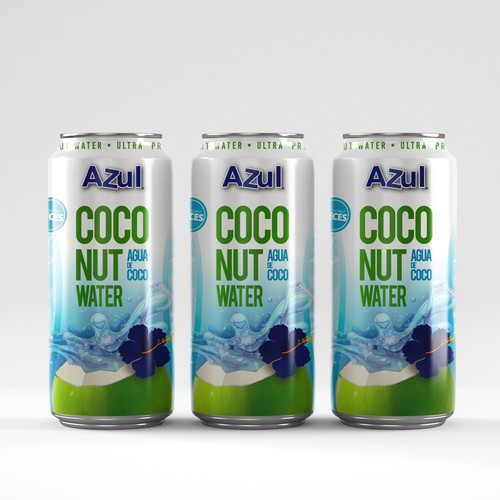 HELP CREATE A COCONUT WATER LABEL PART OF COCONUT WATER LINEUP 100% COCONUT WATER Diseño de creationMB