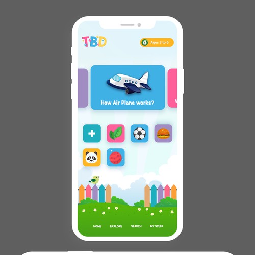 Clear and colorful app meant to engage young children Design by YusakG.F.X