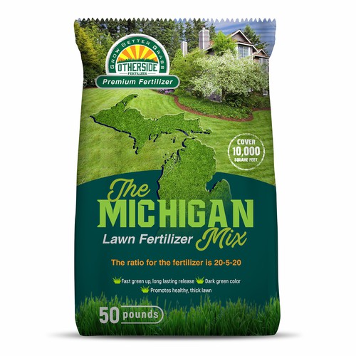 Michigan Centric Lawn Fertilizer Bag Design by Nirmana92