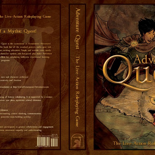 Book Cover for Adventure Quest, the Live-Action Roleplaying Game Design by Brand Leo | Niels