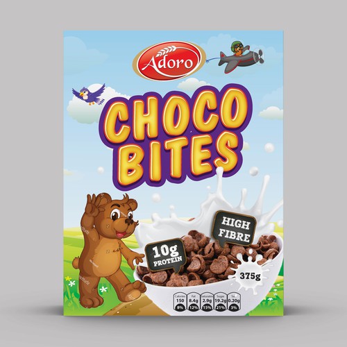 Design a kid friendly packaging (box) for our cereal brand Design by Shark1@