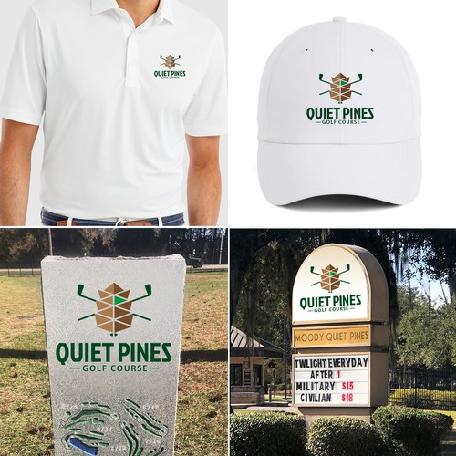 Design Quiet Pines Golf Course in the deep south classic with a fun twist! di logoswithimpact