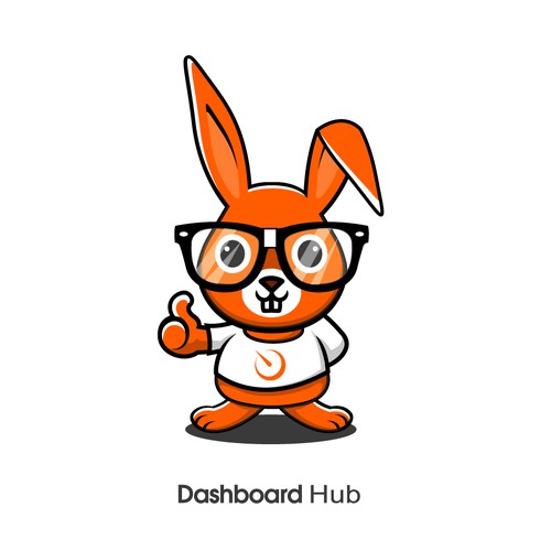 Cute geeky fun rabbit or monster for techies Design by xclusivelogo