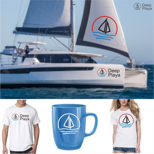 Catamaran boat, family moving to live on board, logo and name design Design by LOGOMAN*