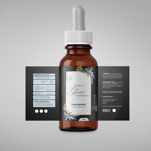 Luxury Label for CBD infused Hyaluronic Acid Serum Design by graphicdesigner099