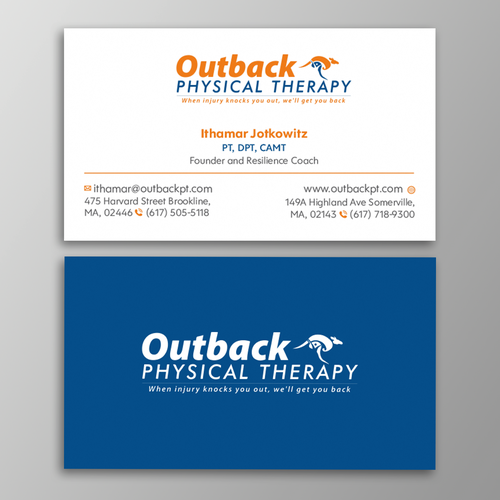 Business card for 2 clinic physical therapy office Design by Design sp