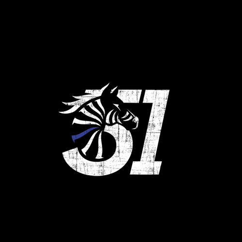 Edgy, Tough, Rugged, clothing Logo cleverly combining "Zebra" and "51" in a unique way. Design by JANTUNGHATI